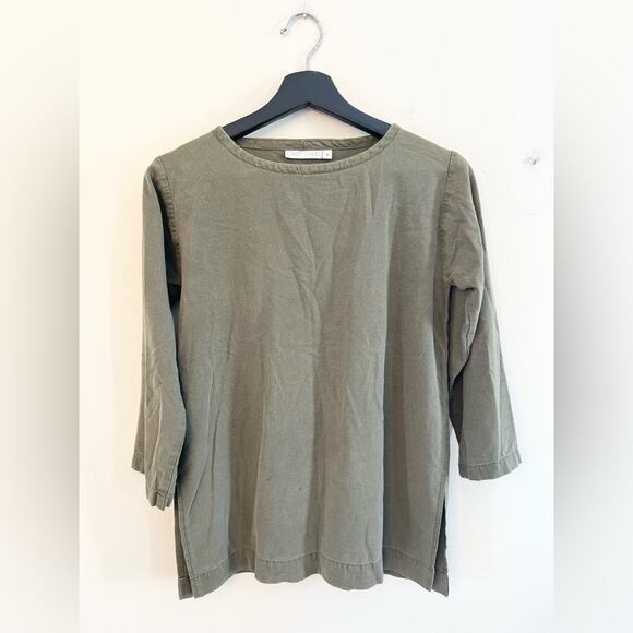 Only child Dylan tunic olive green raw silk natural materials spring summer S - Picture 1 of 7